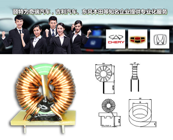 共模電感線圈示意圖 共模電感線圈示意圖